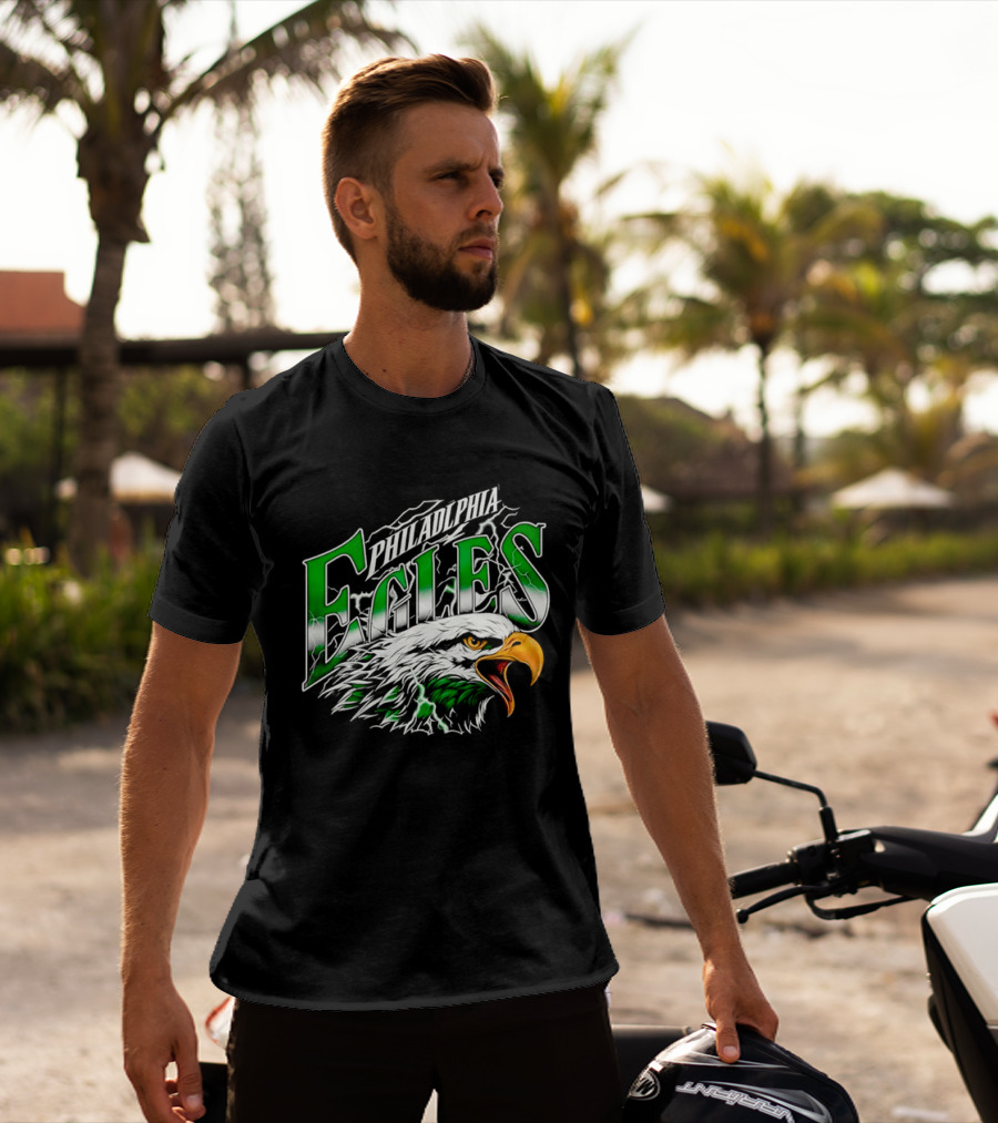 Philadelphia Eagles Lightning Eagle Green T-Shirt
