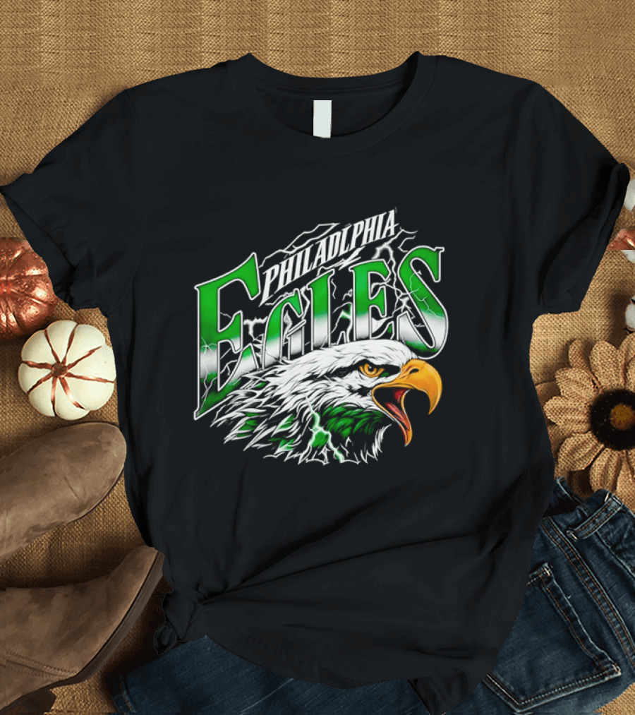 Philadelphia Eagles Lightning Eagle Green T-Shirt