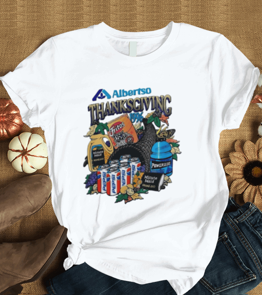 Albertsons Thanksgiving 1996 Fritos Pepsi Powerade Minute Maid Collage T-Shirt