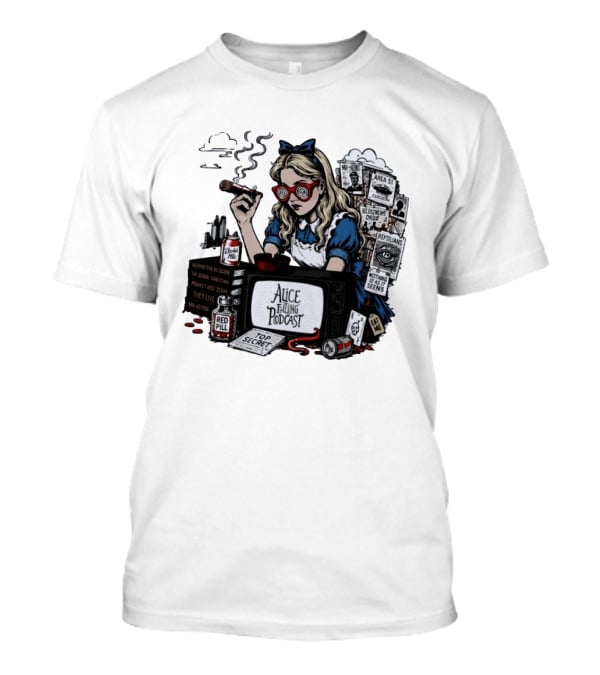 Alice Falling Podcast Conspiracy Theory Red Pill Top Secret Area 51 Reptilians Seeing Is Believing T-Shirt