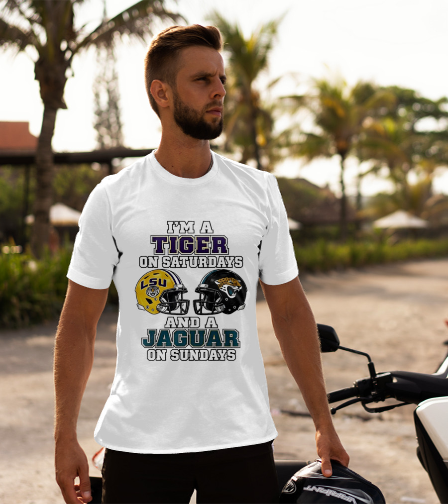 LSU Tigers Saturday Spirit Jacksonville Jaguars Sunday Fandom T-Shirt