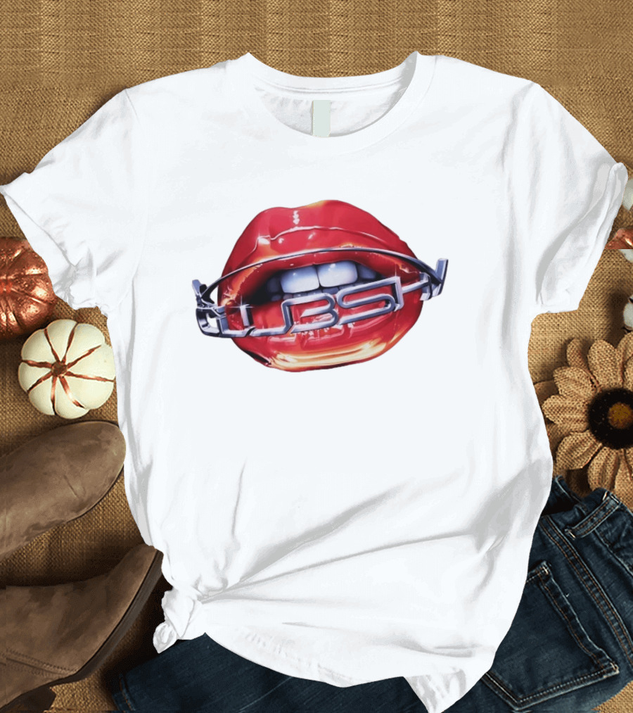 Chicago Cubs Lips Y2K MLB Baseball Chrome Letters T-Shirt