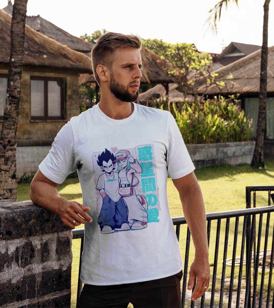 Vegeta Bulma Capsule Corp Love Dragon Ball Z Kanji T-Shirt
