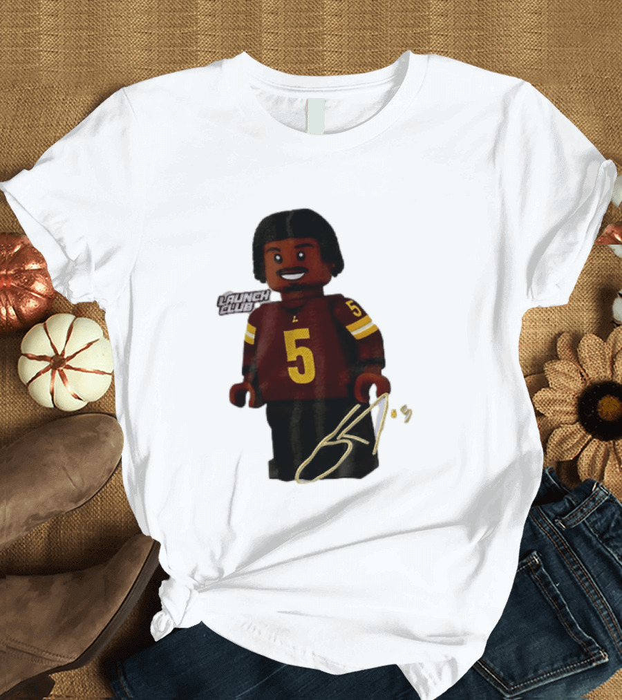 Washington Commanders Quarterback Jayden Daniels Launch Club Number 5 T-Shirt