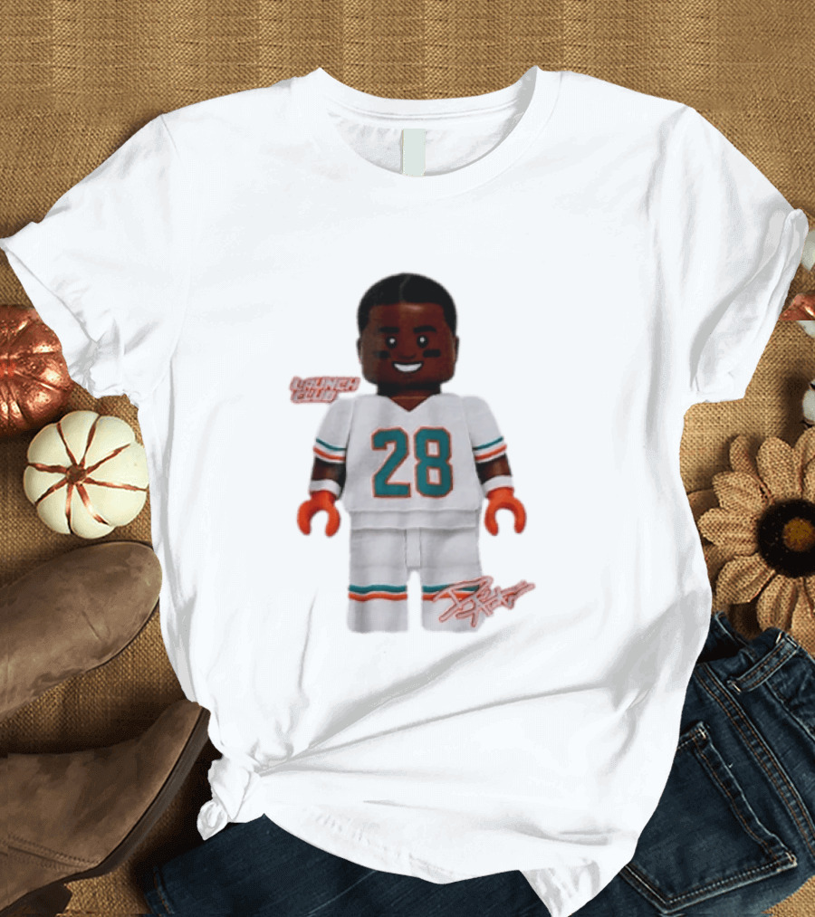 Miami Dolphins De'Von Achane 28 Launch Code Lego T-Shirt