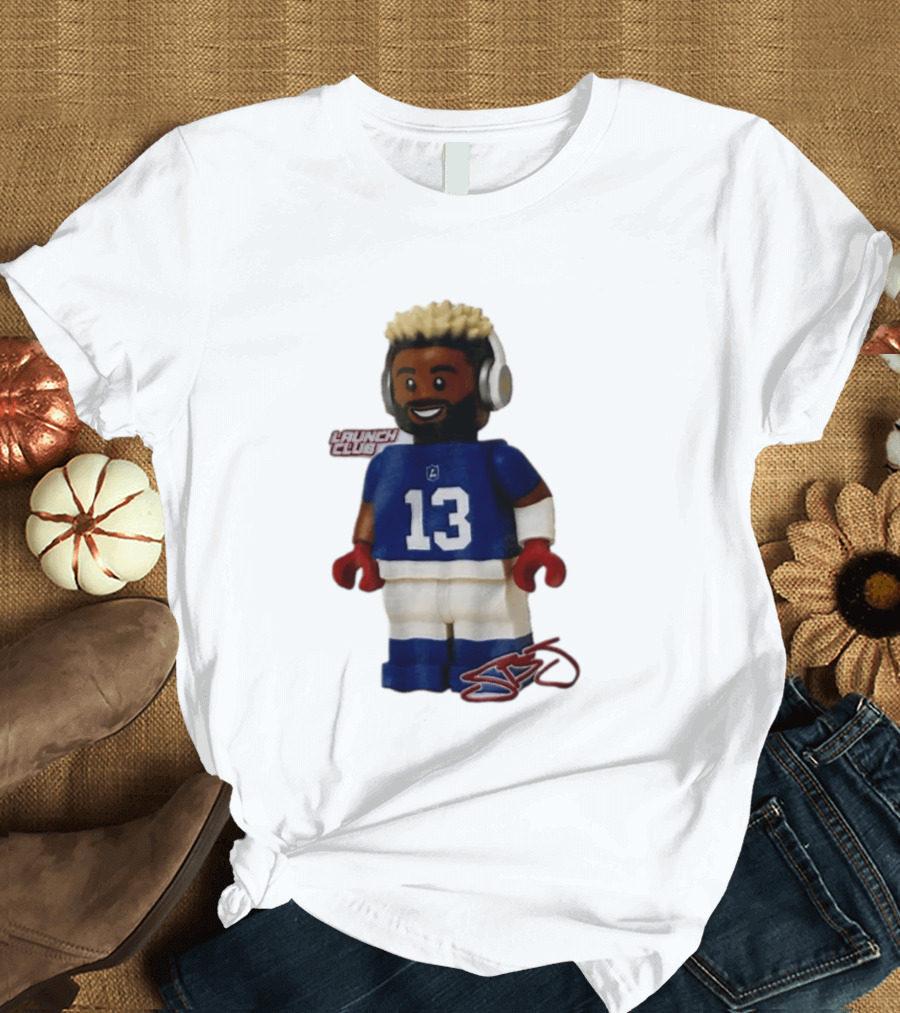 New York Giants Odell Beckham Jr. 13 Lego Figure Launch Club T-Shirt