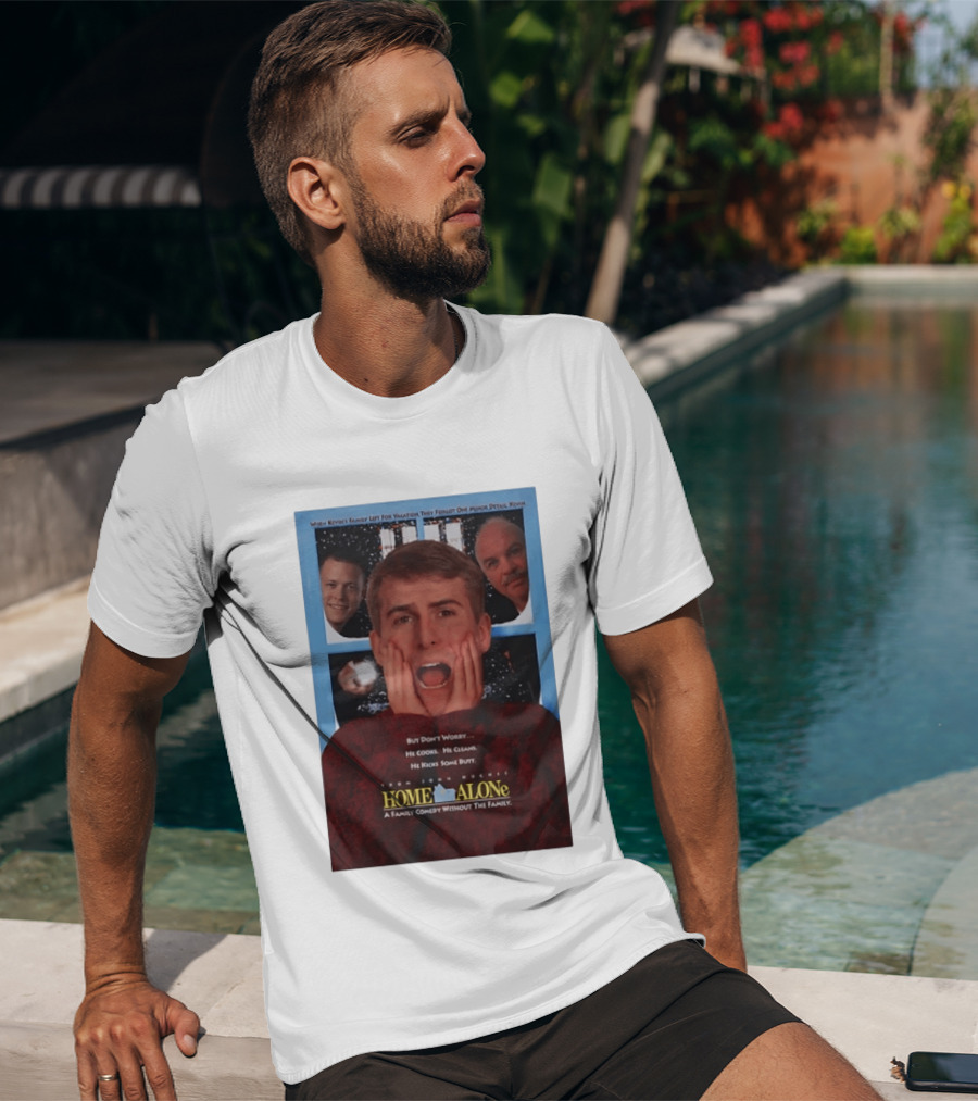 Home Alone But Don't Worry He Cooks He Cleans He Kicks Some Butt John Hughes Movie Kevin McCallister T-Shirt
