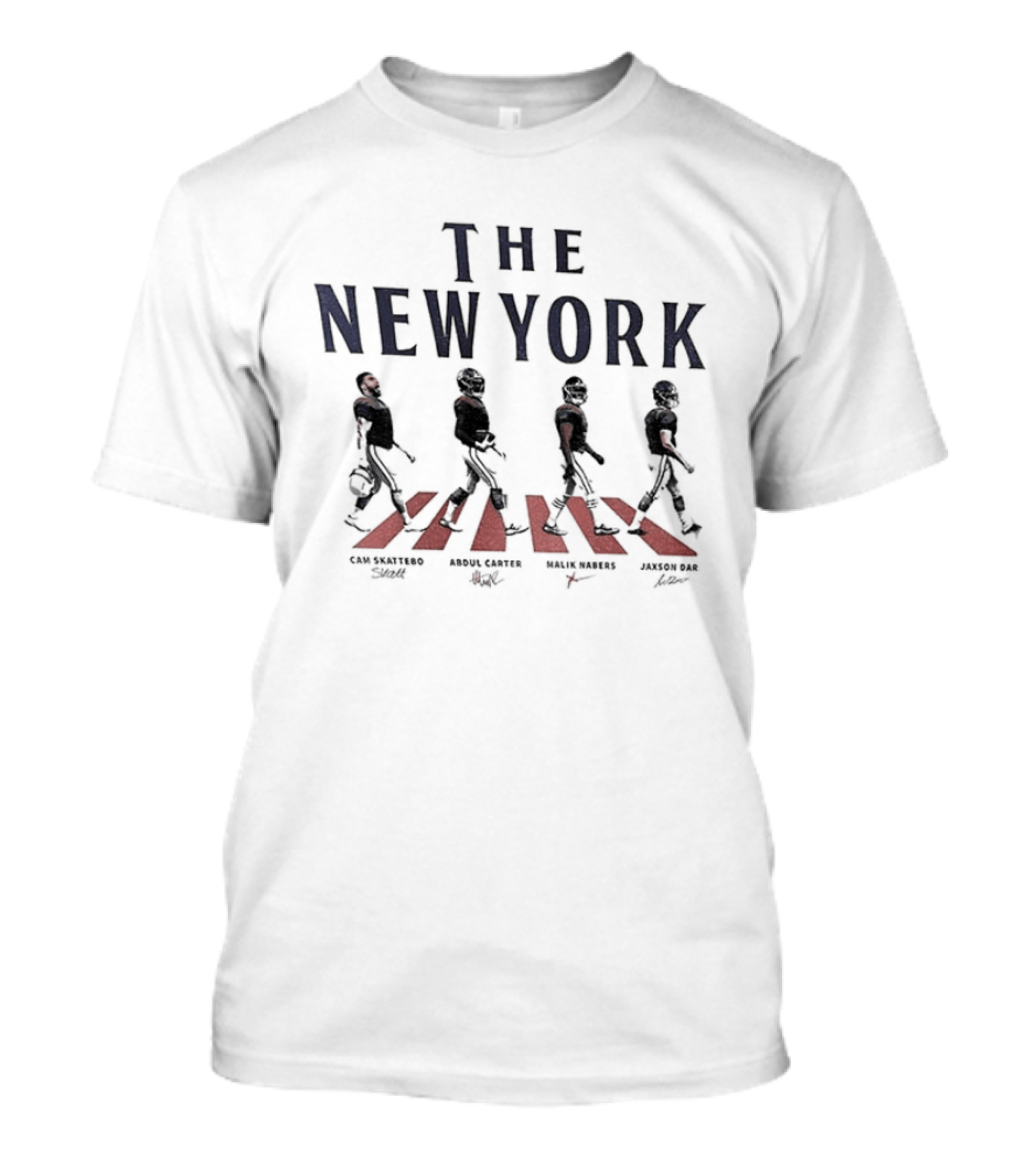New York Walking Road Football Jaxson Dart Cam Skattebo Abbey Road T-Shirt