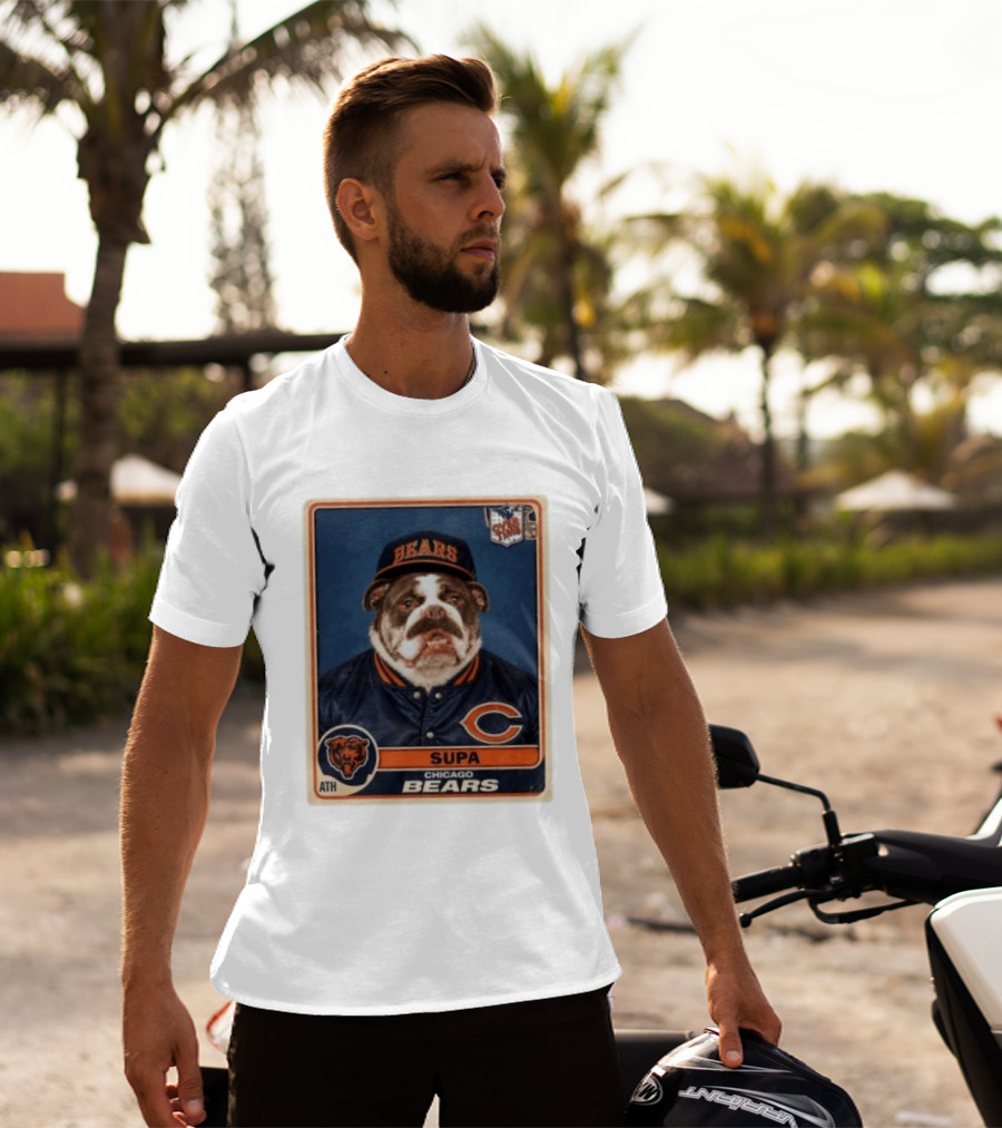 Supa Chicago Bears Football Trading Card Bulldog ATH T-Shirt