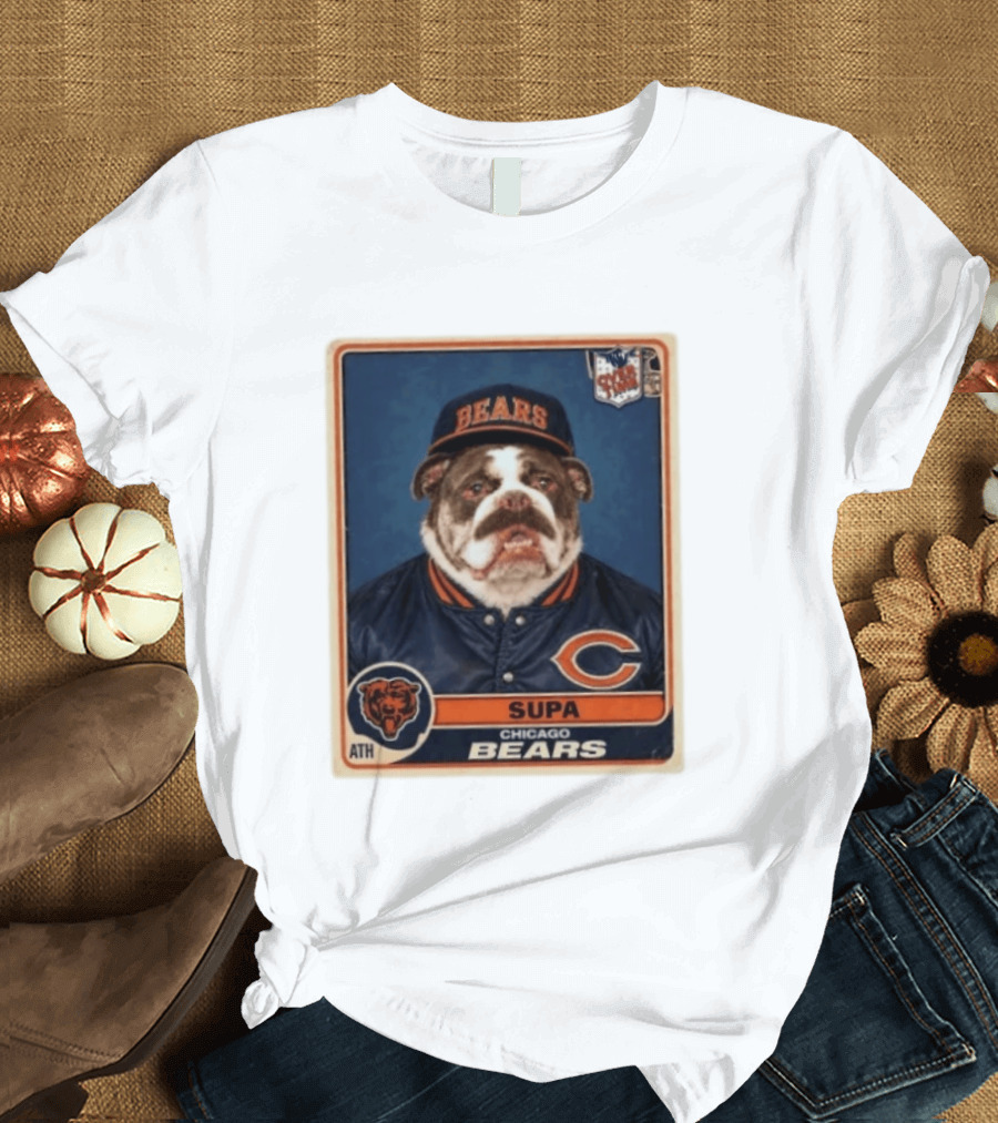 Supa Chicago Bears Football Trading Card Bulldog ATH T-Shirt