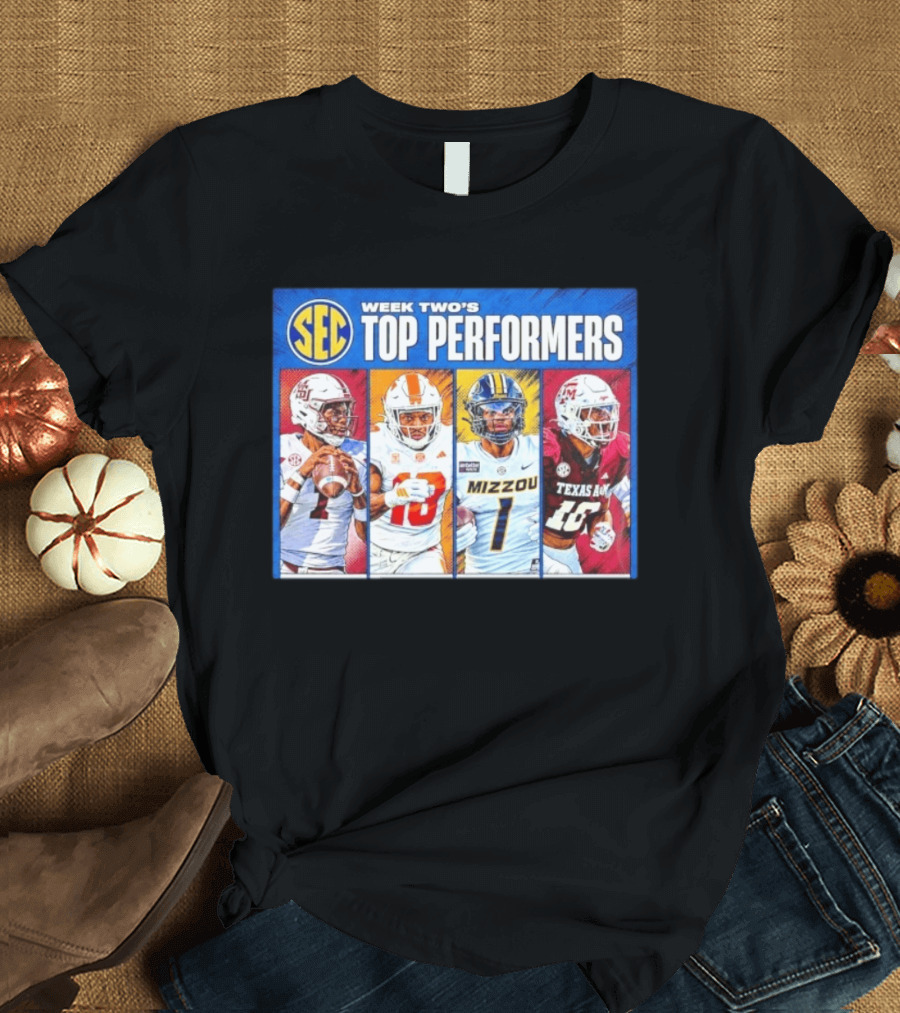 2026 SEC Week 2 Top Passing Performers Oklahoma Tennessee Mizzou Texas A&M T-Shirt