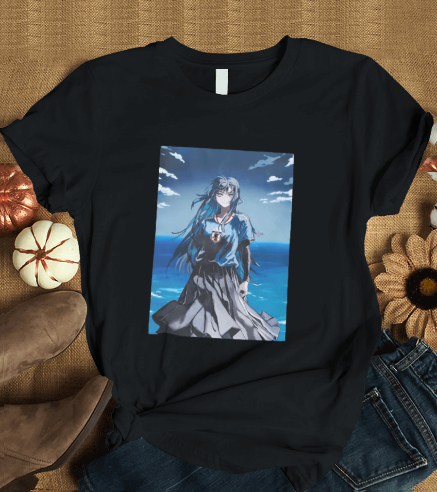Anime Girl Japan National Football Team JFA Samurai Ocean Scene T-Shirt
