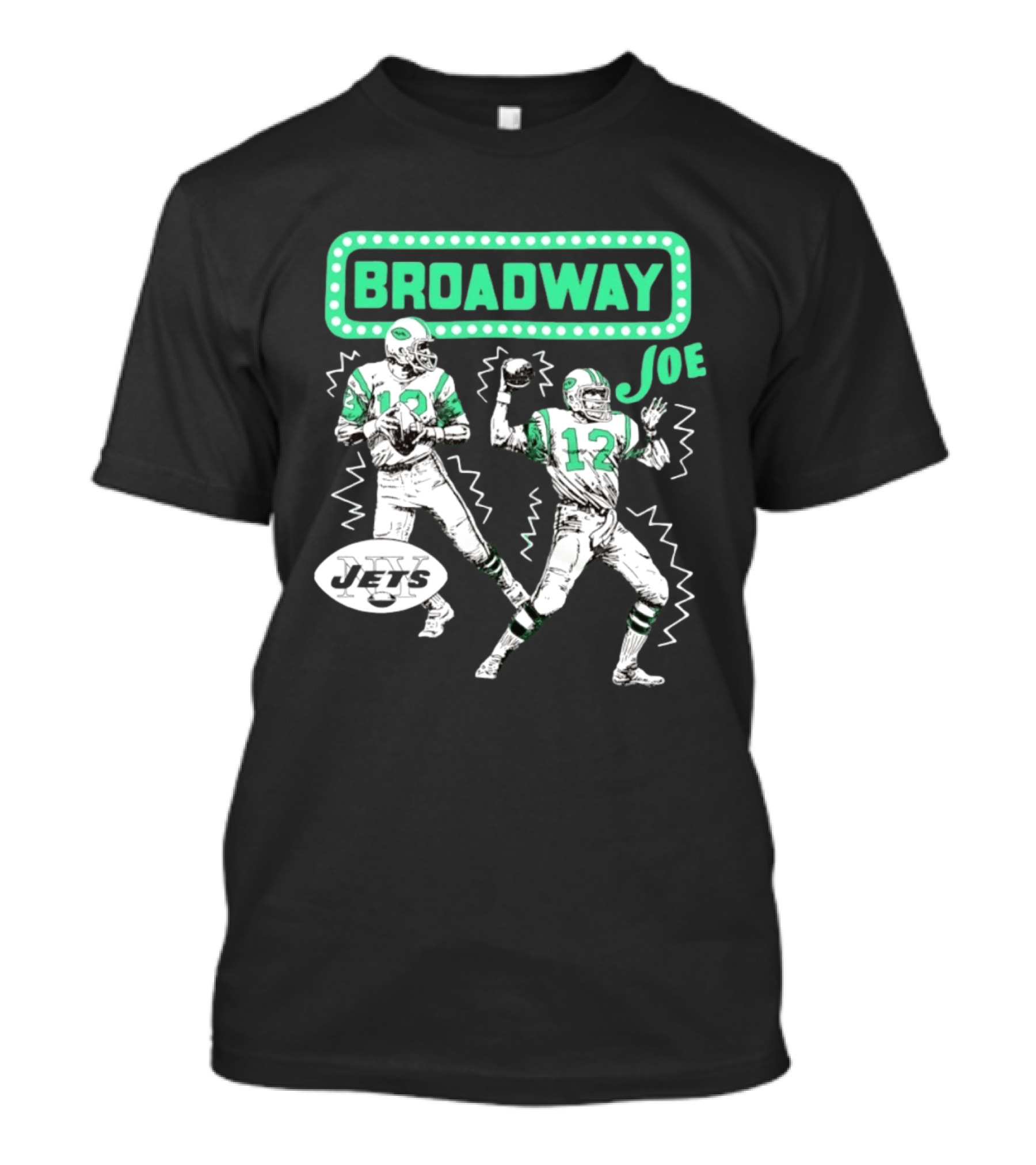 Broadway Joe Namath Jets 12 Legend Retro Football T-Shirt