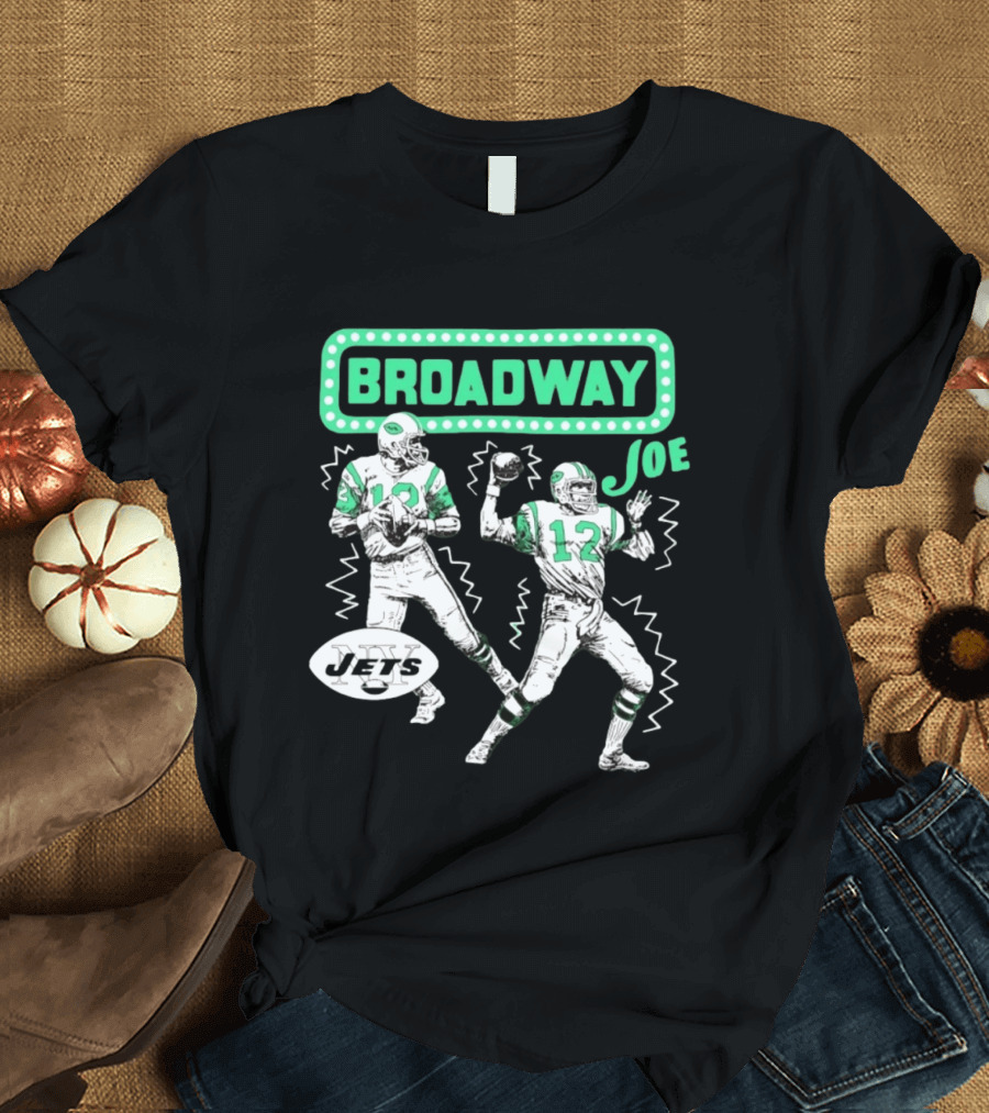 Broadway Joe Namath Jets 12 Legend Retro Football T-Shirt
