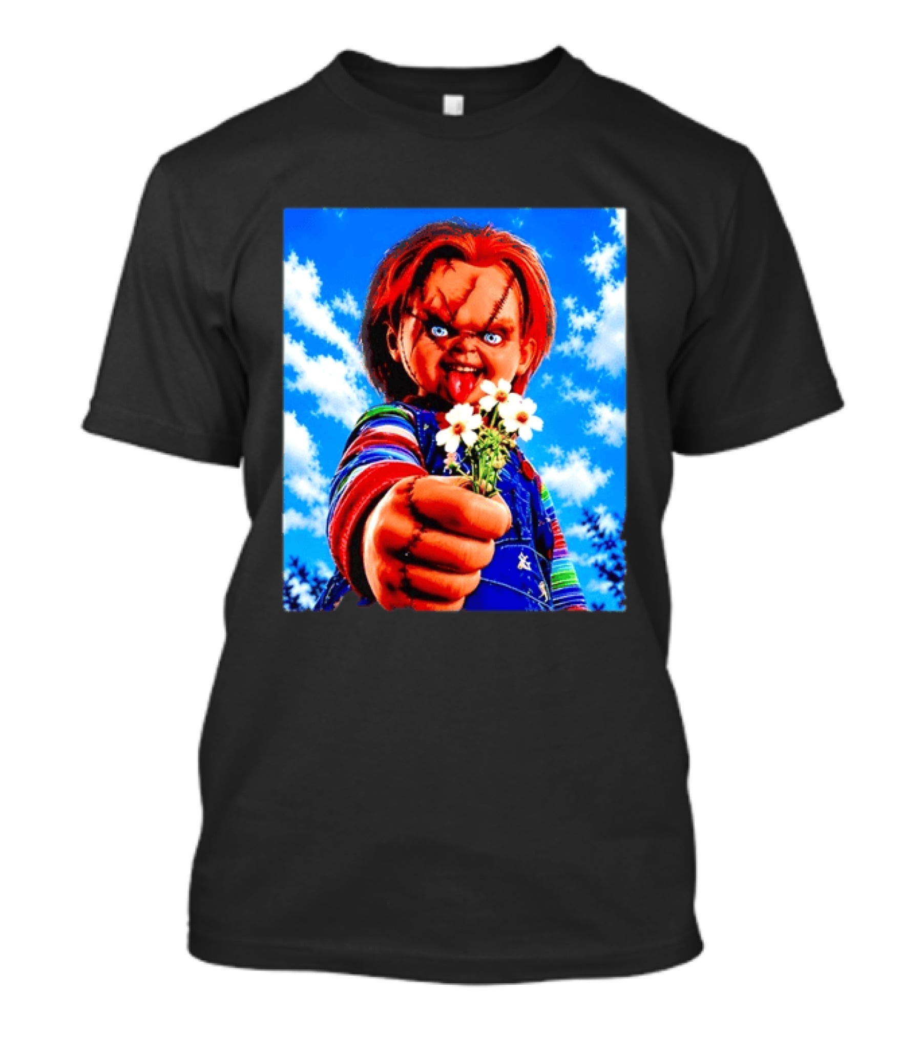 Chucky Child's Play Horror Movie Flowers Gesture T-Shirt