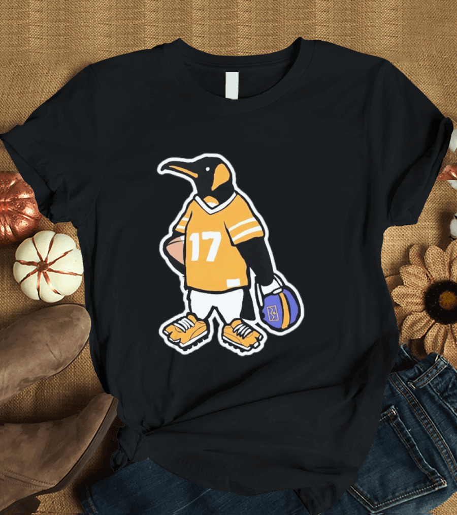 DNVR Number 17 Penguin In Denver Football Gear T-Shirt