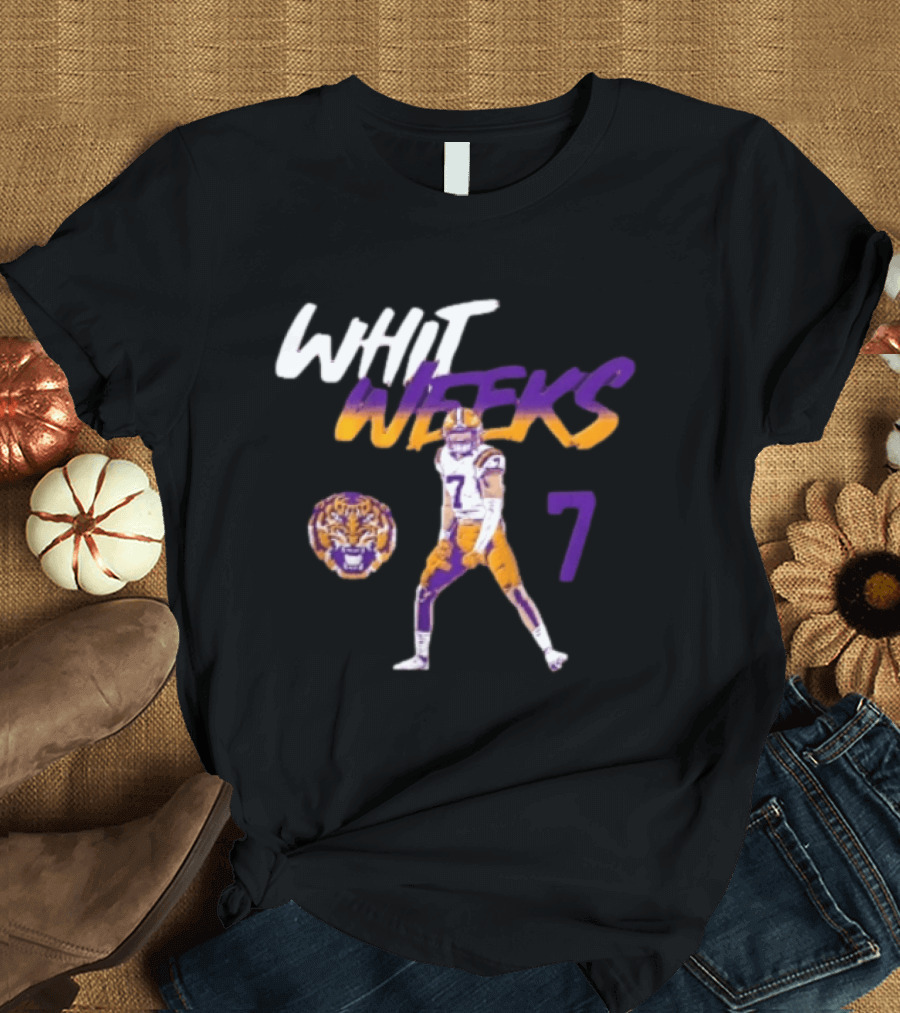 LSU Tigers Football Whit Weeks 7 Player Pose Tiger T-Shirt