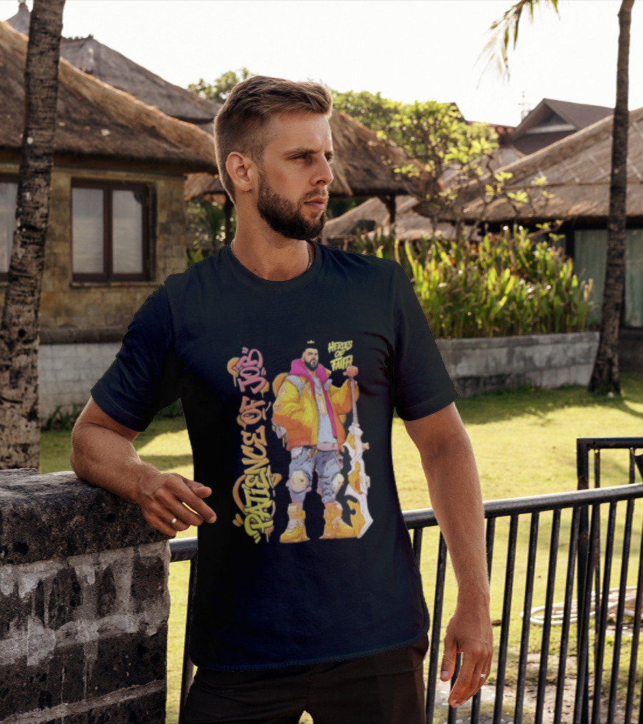 Patience Of Job Heroes Of Faith Bearded Man Sword Cartoon T-Shirt