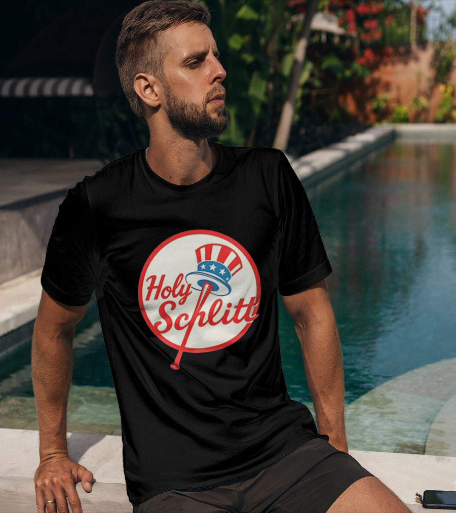 Holy Schlitt Uncle Sam Hat Patriotic Baseball T-Shirt