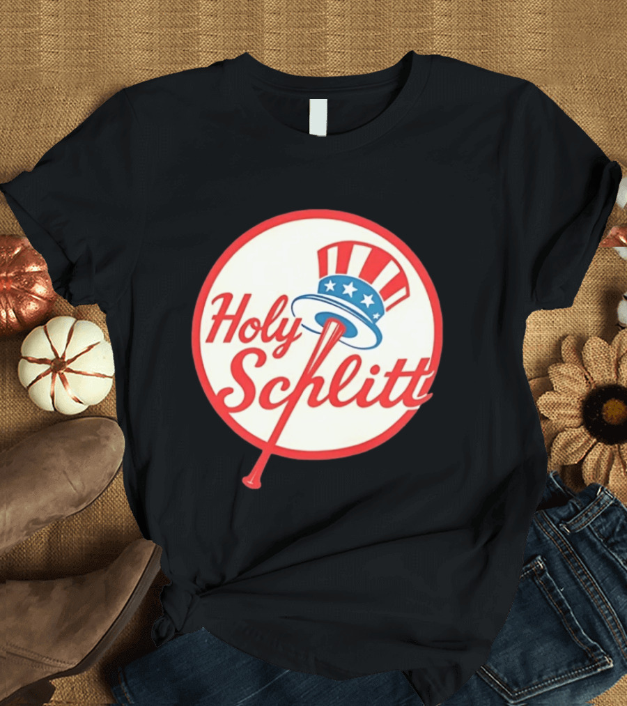 Holy Schlitt Uncle Sam Hat Patriotic Baseball T-Shirt