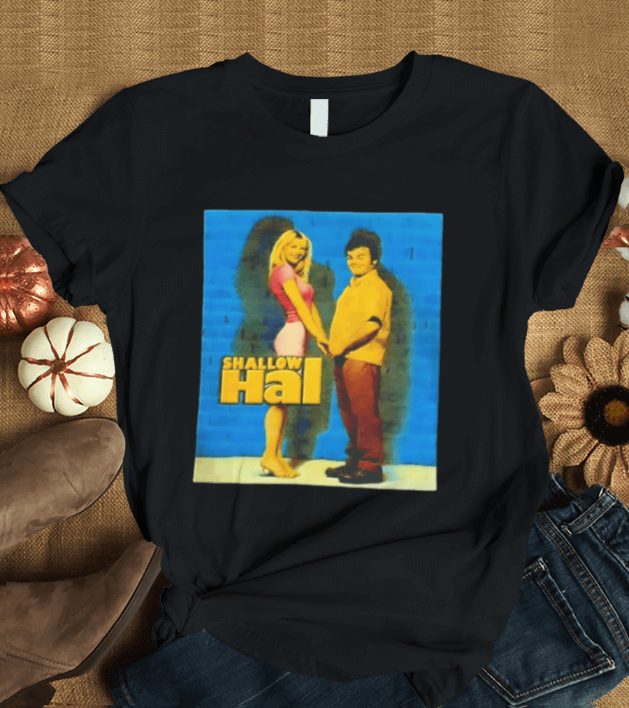 Shallow Hal Jack Black Gwyneth Paltrow Movie Blue Brick Wall T-Shirt