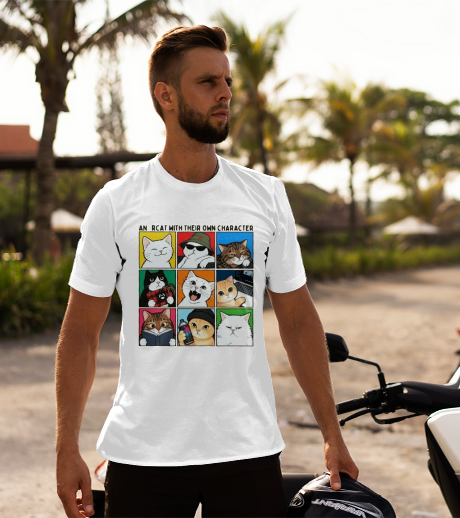 AN RCAT WITH THEIR OWN CHARACTER Cat Collage T-Shirt