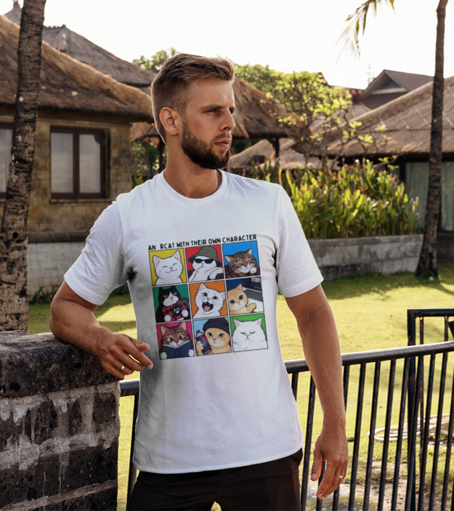 AN RCAT WITH THEIR OWN CHARACTER Cat Collage T-Shirt