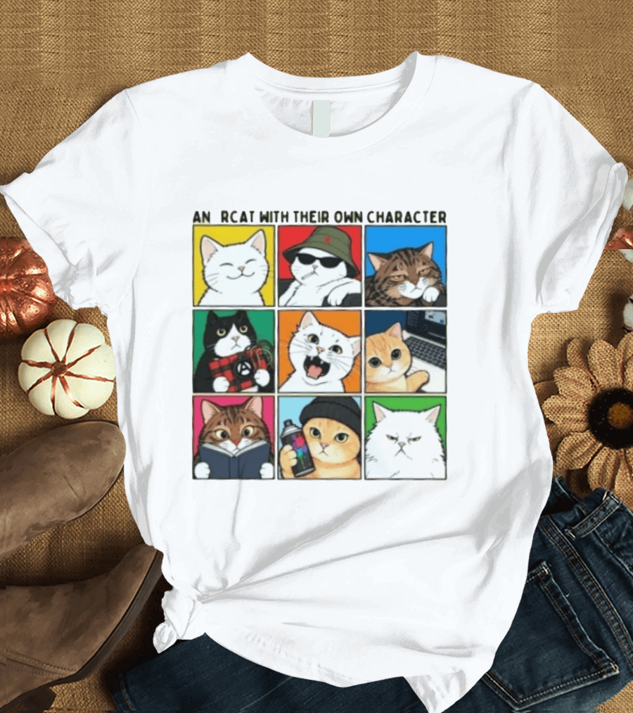 AN RCAT WITH THEIR OWN CHARACTER Cat Collage T-Shirt