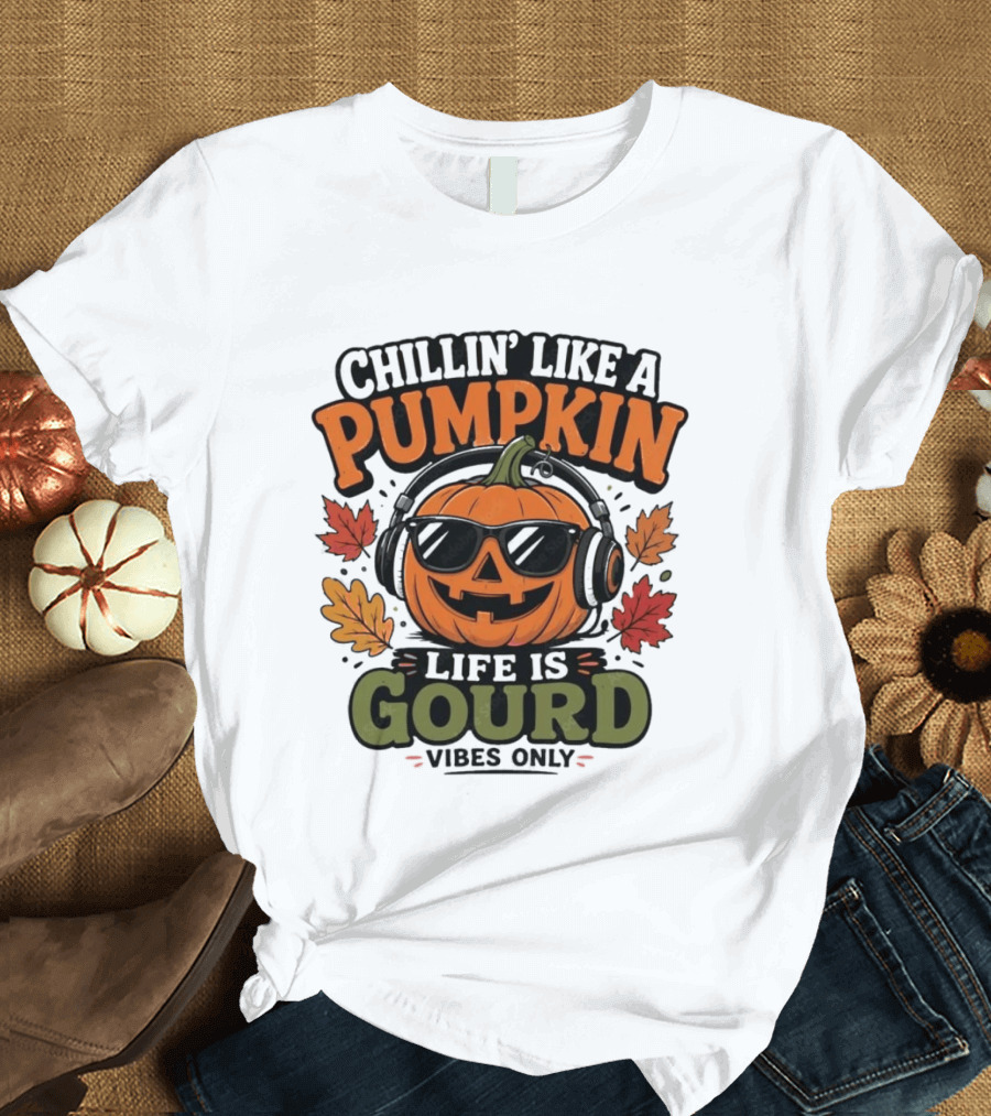 Chillin' Like A Pumpkin Life Is Gourd Vibes Only T-Shirt