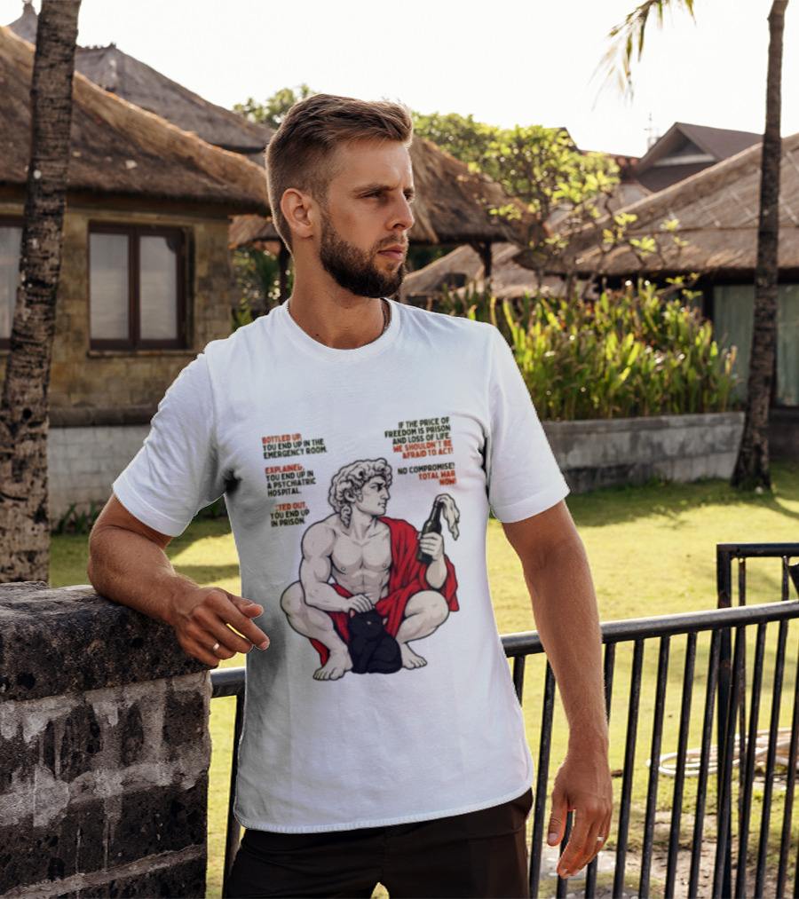 David Statue Bottled Up Freedom Total War No Compromise Now T-Shirt