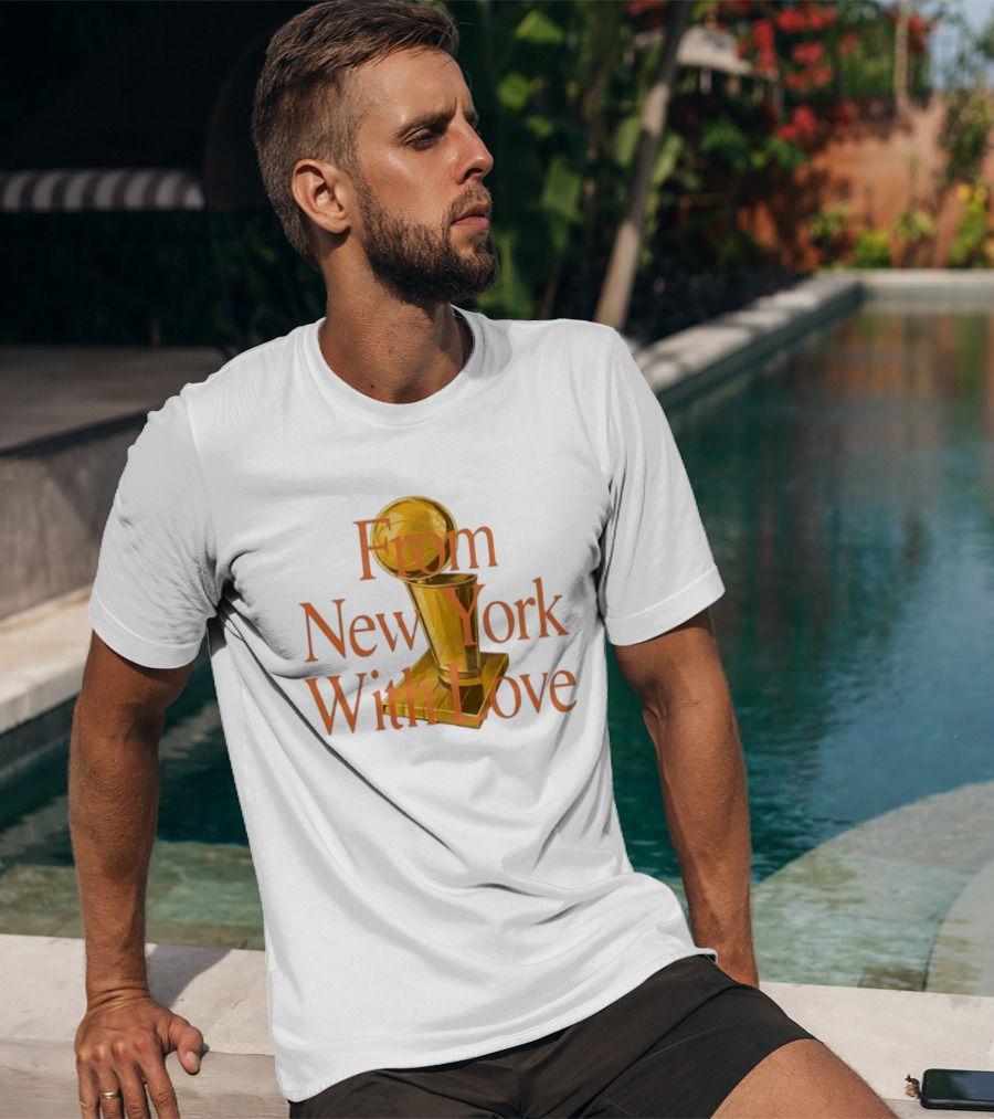 From New York With Love Bricks And Wood Basketball Trophy T-Shirt