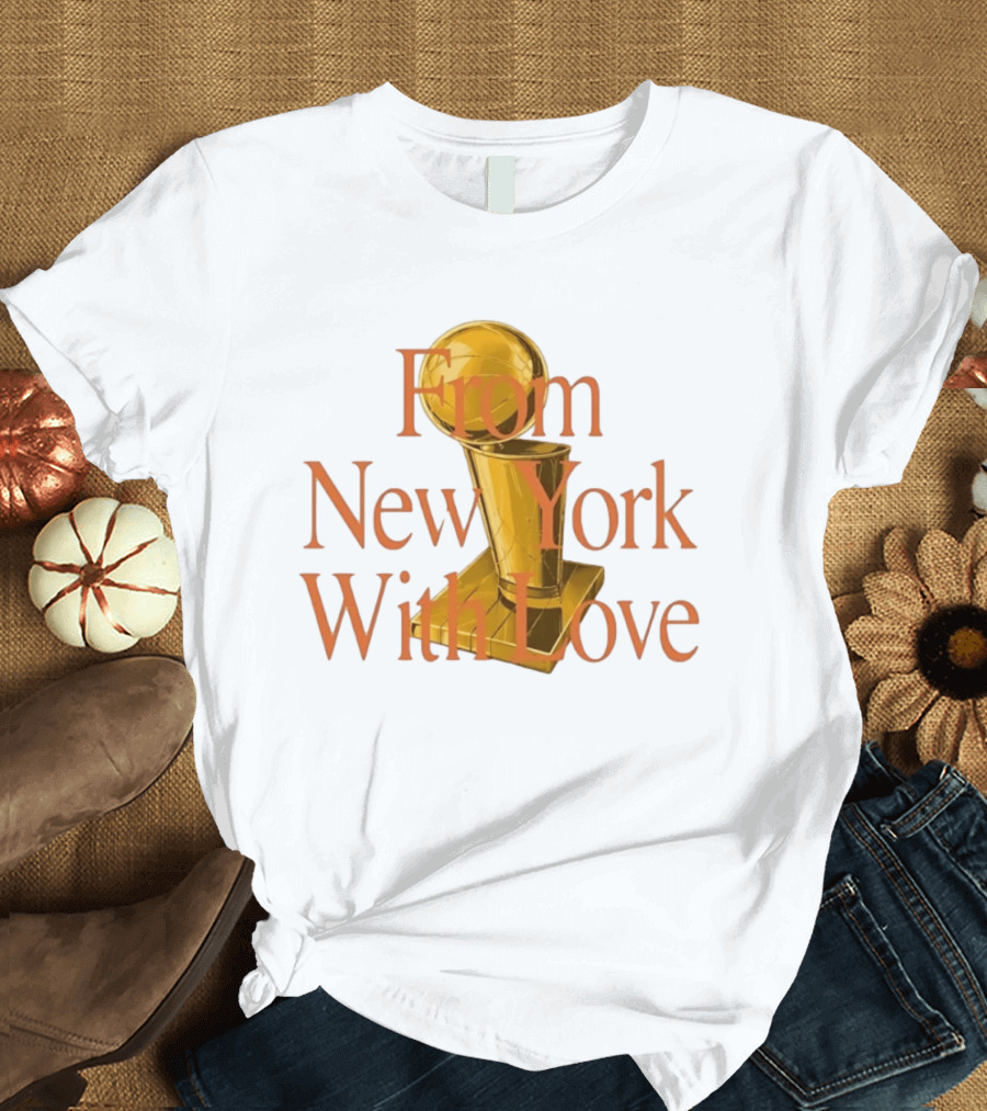 From New York With Love Bricks And Wood Basketball Trophy T-Shirt