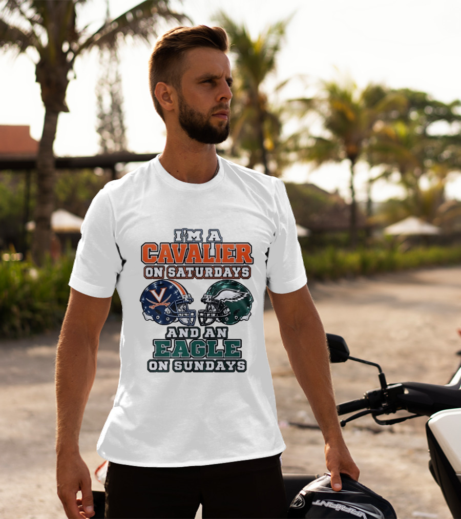 I'm A Cavalier On Saturdays And An Eagle On Sundays Helmet Rivalry T-Shirt