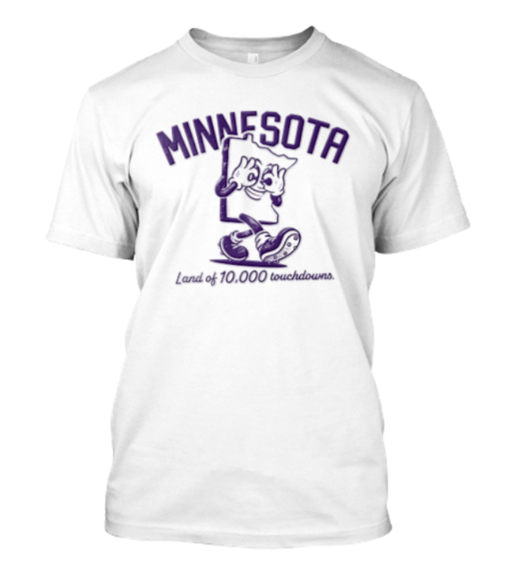 Minnesota Land Of 10000 Touchdowns Cartoon State Griddy Dance Football Cleats T-Shirt
