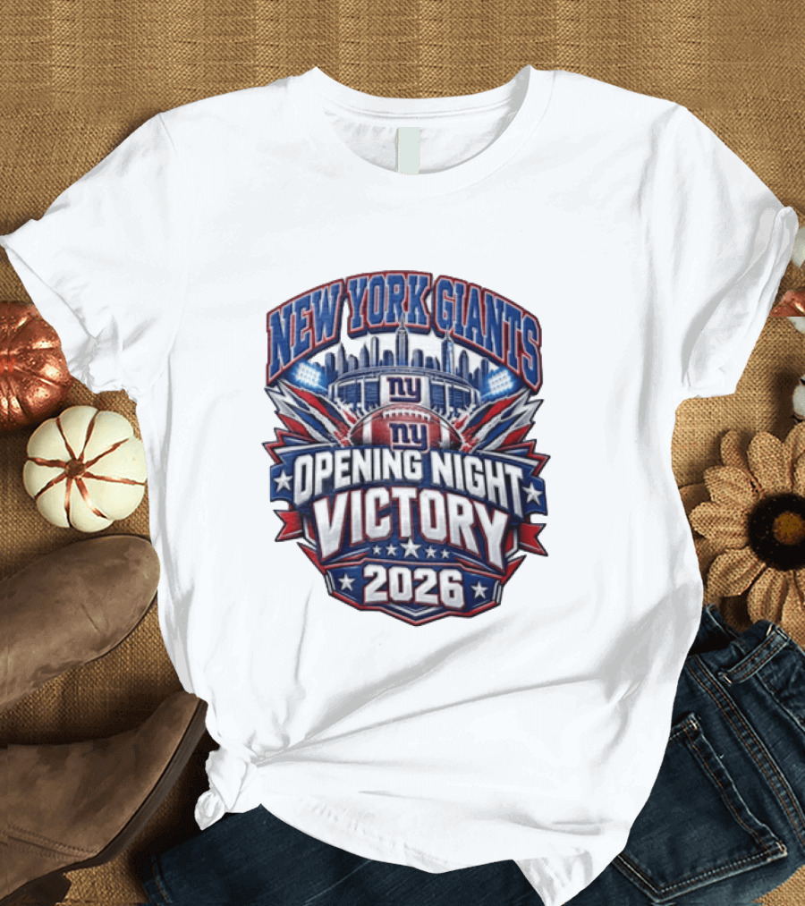 New York Giants 2026 Opening Night Victory Stadium Celebration T-Shirt