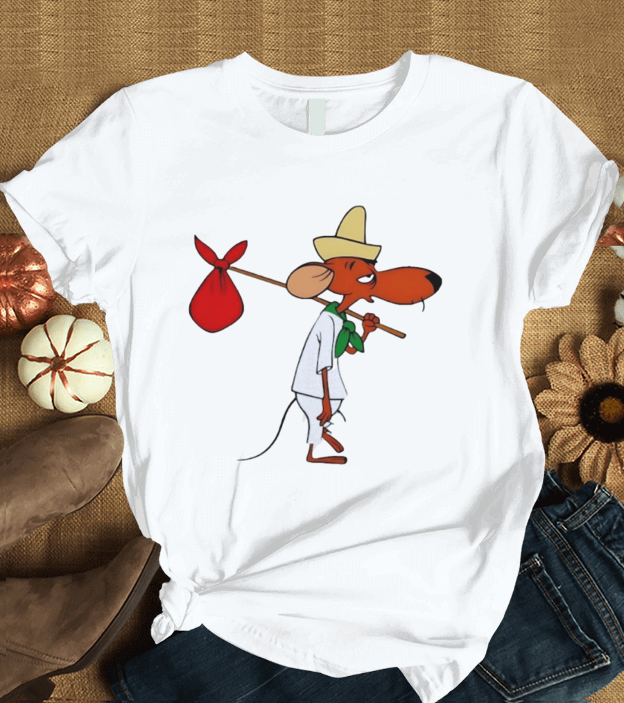 Speedy Gonzales Iconic Cartoon Character With Bindlestick T-Shirt