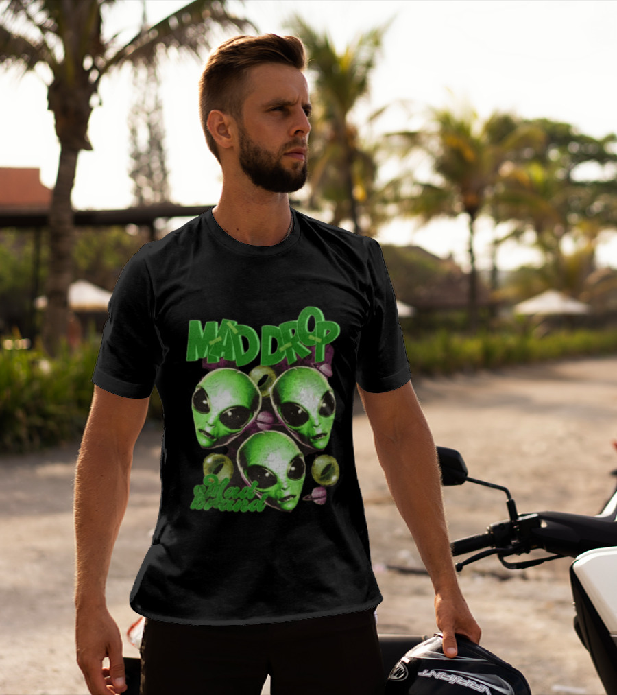 Mad Drop Aliens Space Planets Mad Brand T-Shirt