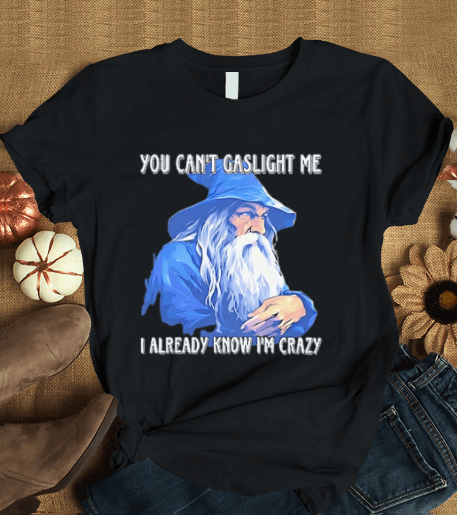 You Can't Gaslight Me I Already Know I'm Crazy Wizard Robe And Hat T-Shirt
