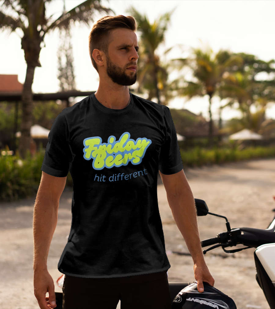 Friday Beers Hit Different Neon T-Shirt