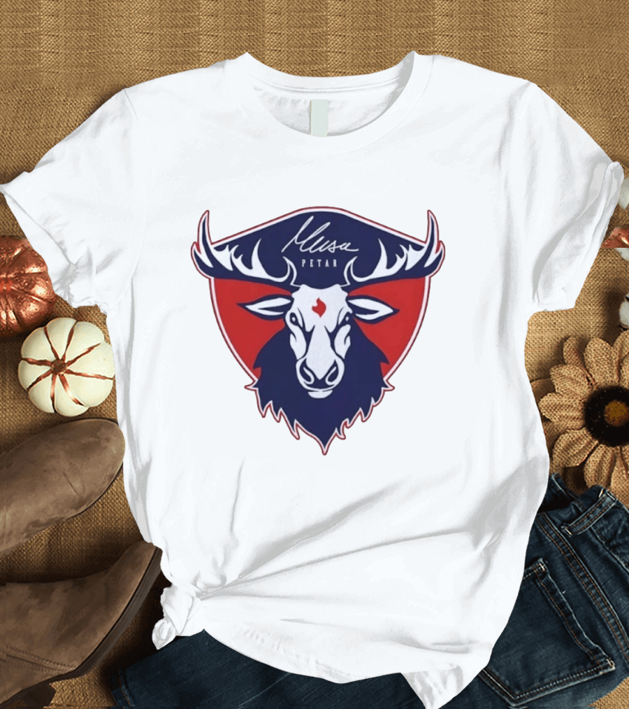 Musa Petar Moose Shield Animal Crest T-Shirt