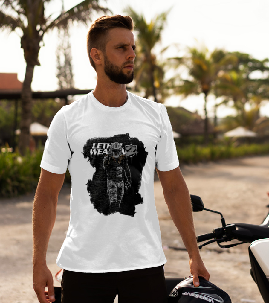 Las Vegas Raiders Davante Adams Lethal Weapon 17 Silver And Black Football T-Shirt