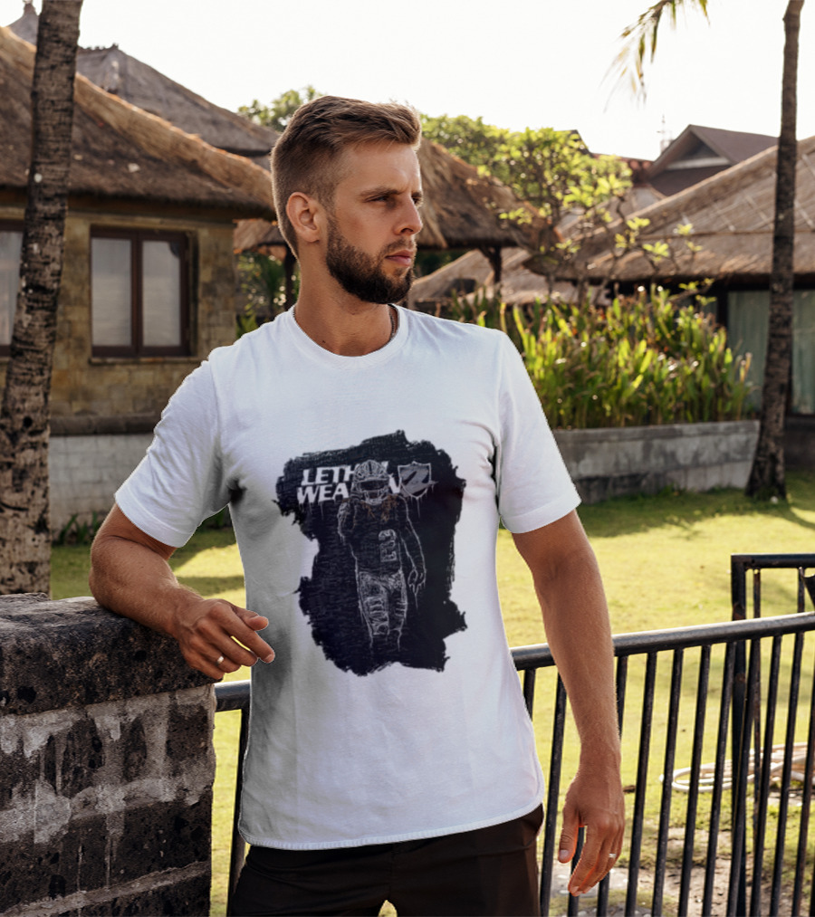 Las Vegas Raiders Davante Adams Lethal Weapon 17 Silver And Black Football T-Shirt