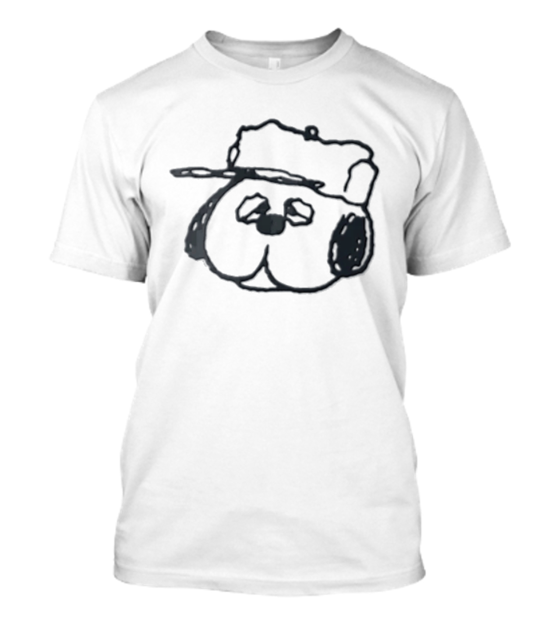 Peanuts Olaf Cartoon Droopy Dog Head Cap T-Shirt