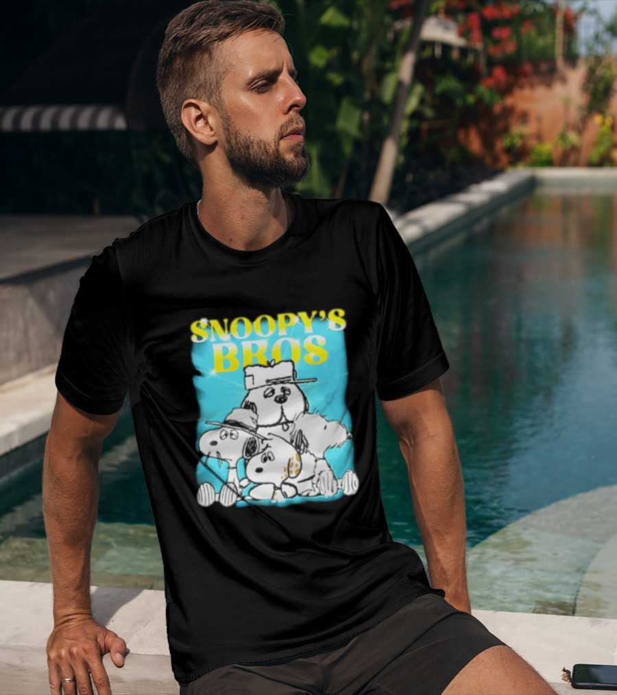 Snoopys Bros Cartoon Dogs Sparkles Blue Bootleg T-Shirt