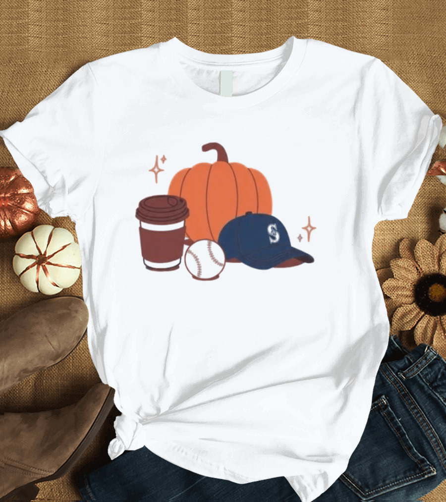 Seattle Mariners Pumpkinpalooza 2026 Coffee Baseball Cap Pumpkin T-Shirt