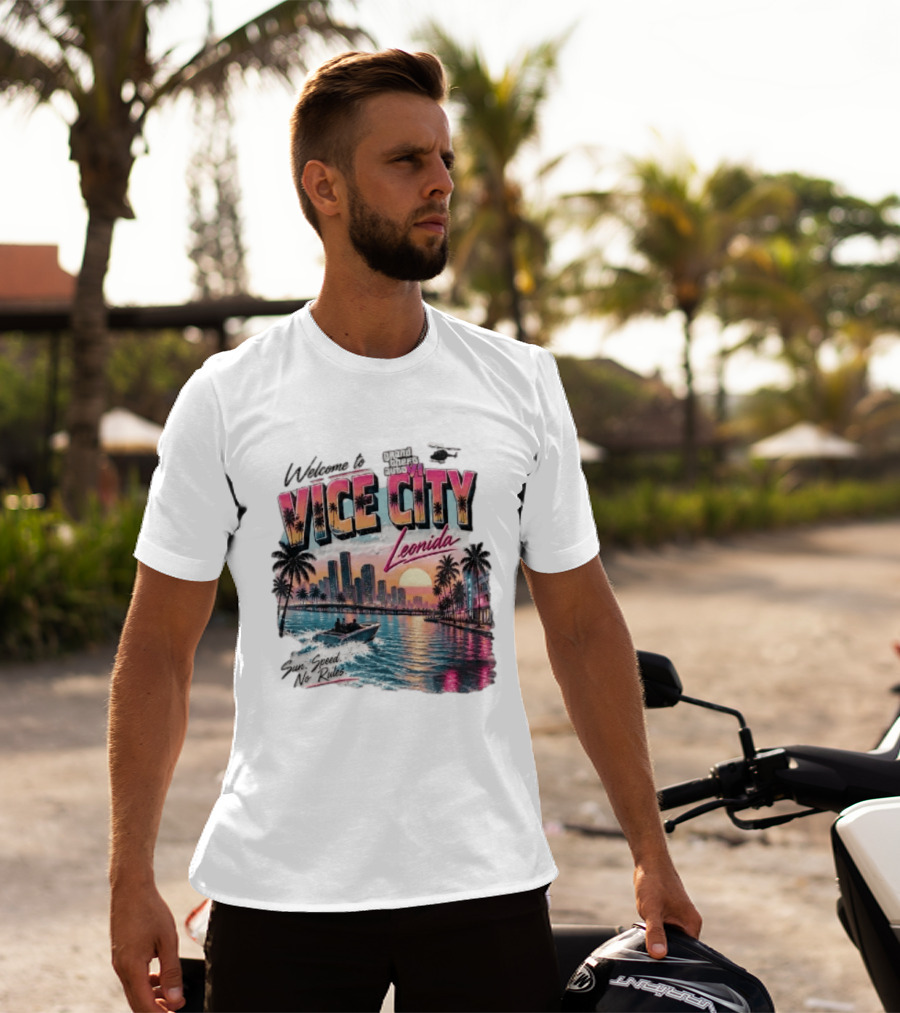 Welcome To Vice City GTA VI Sun Speed No Rules Leonida T-Shirt