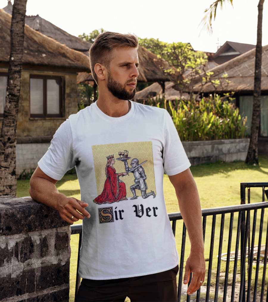 Sir Ver Knight Serving Wine To Queen Medieval Fantasy T-Shirt