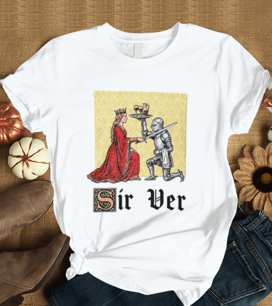 Sir Ver Knight Serving Wine To Queen Medieval Fantasy T-Shirt