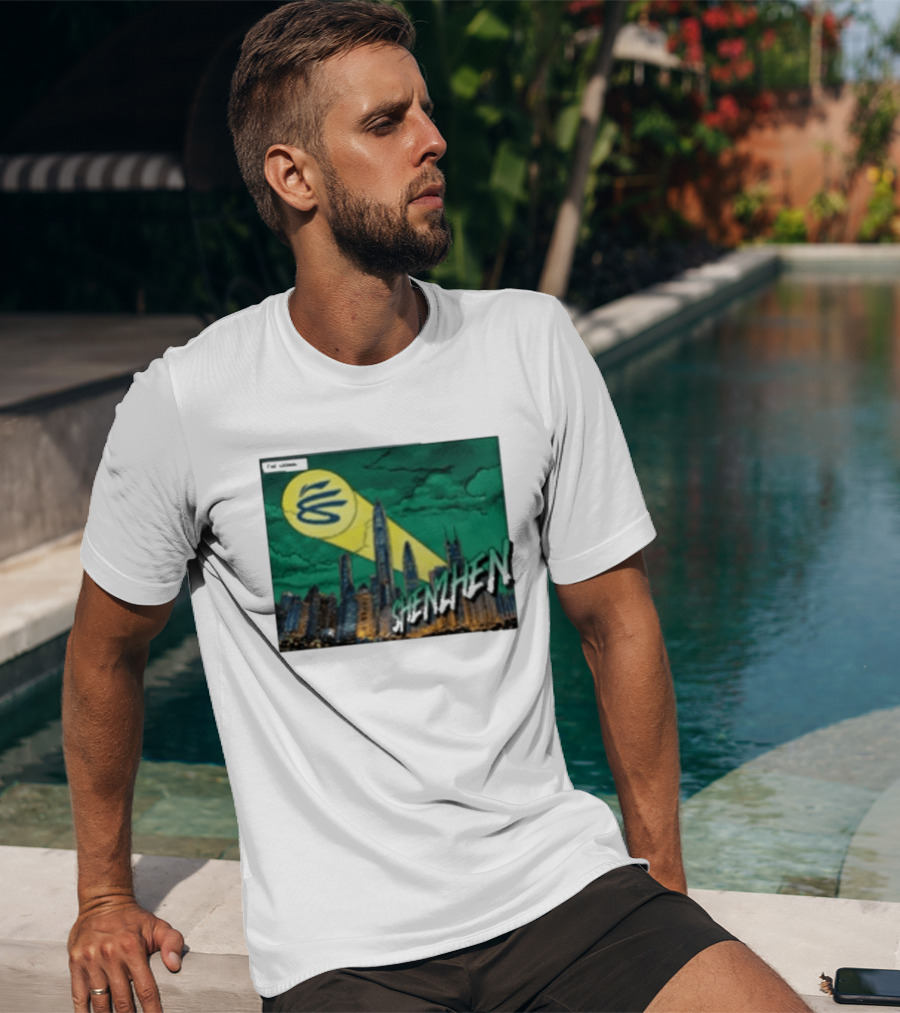 Stephen Curry Li Ning X Curry China Tour Shenzhen City Skyline Spotlight T-Shirt