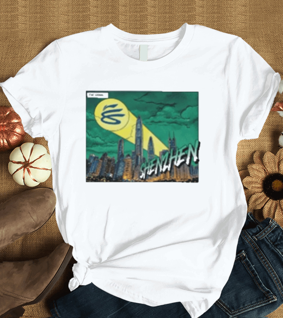 Stephen Curry Li Ning X Curry China Tour Shenzhen City Skyline Spotlight T-Shirt